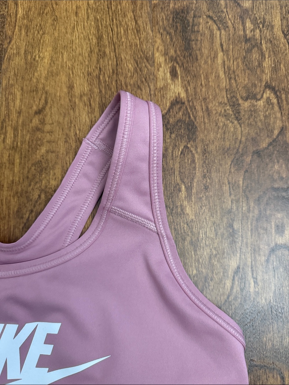 Nike Dusty Pink Athletic Sports Bra with White Swoosh - Picture 3 of 13